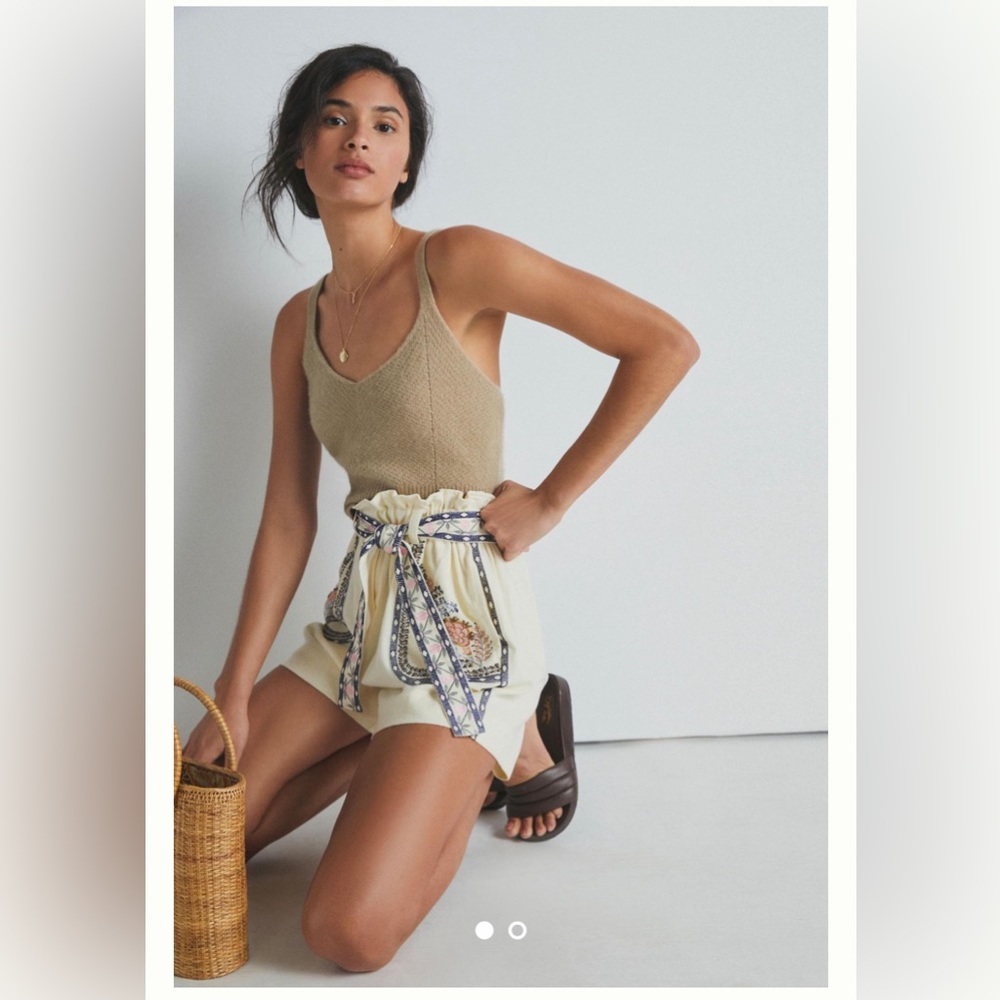 ANTHROPOLOGIE Annaleigh Embroidered Shorts